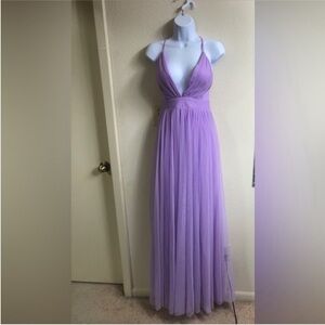 Windsor Women’s Formal Maxi Dress Size 3 Lavender Purple Halter Neck Open Back